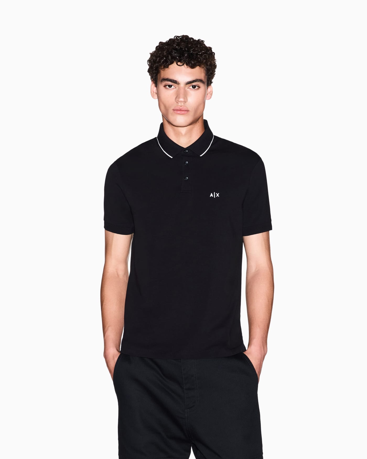 Slim-fit stretch cotton jersey polo shirt Essential