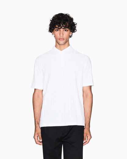 Jacquard cotton polo shirt man