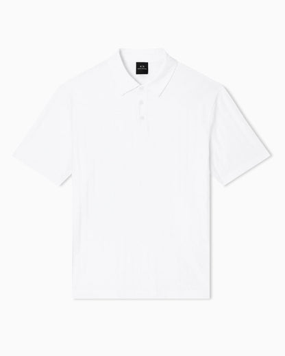 Jacquard cotton polo shirt man