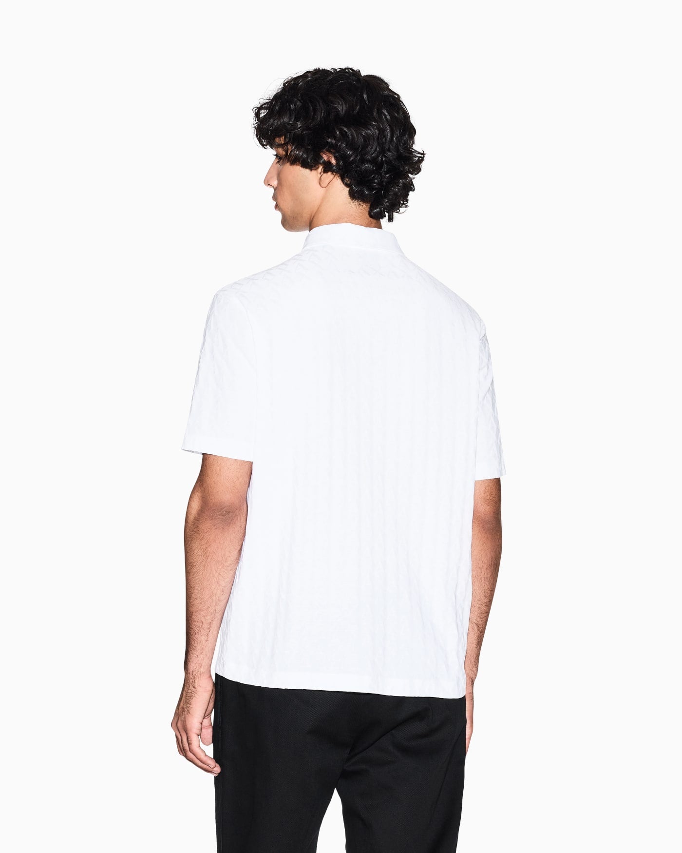 Jacquard cotton polo shirt man