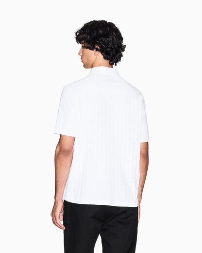Jacquard cotton polo shirt man