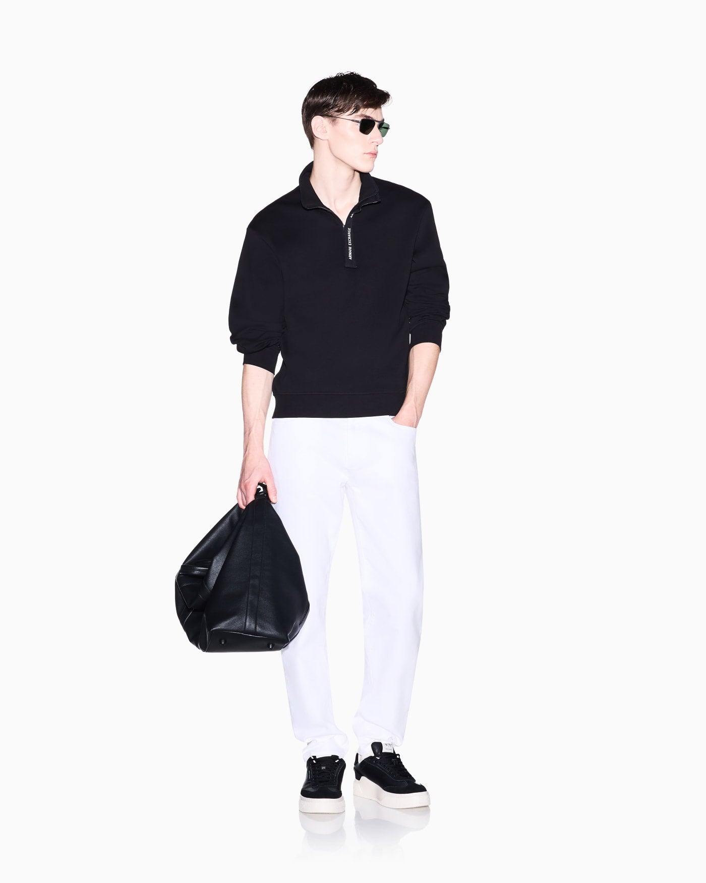 High-neck sweatshirt with zip