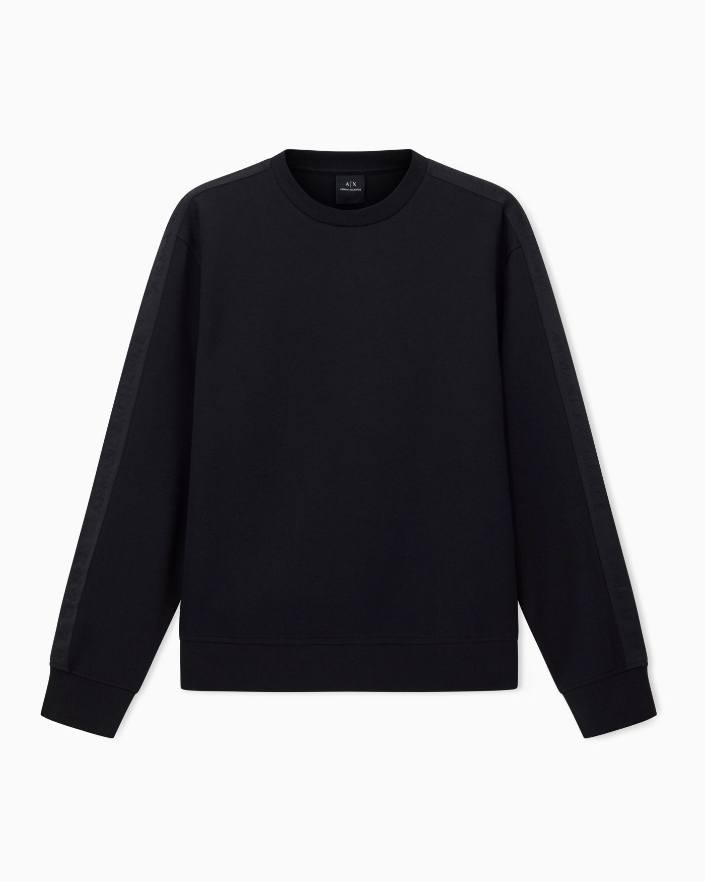 Crewneck sweatshirt logo tape detail man