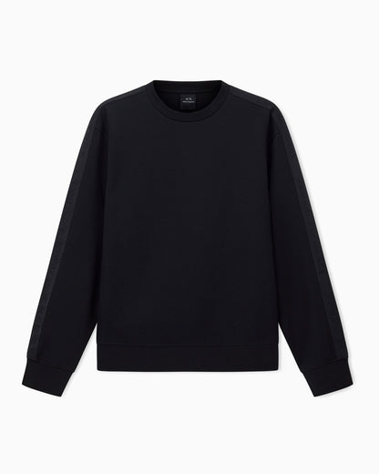 Crewneck sweatshirt logo tape detail man