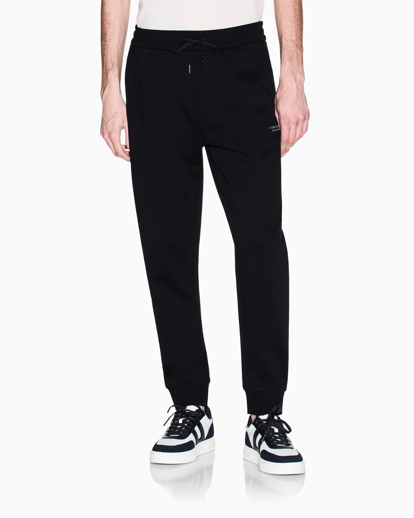 regular fit trousers in cotton French terry