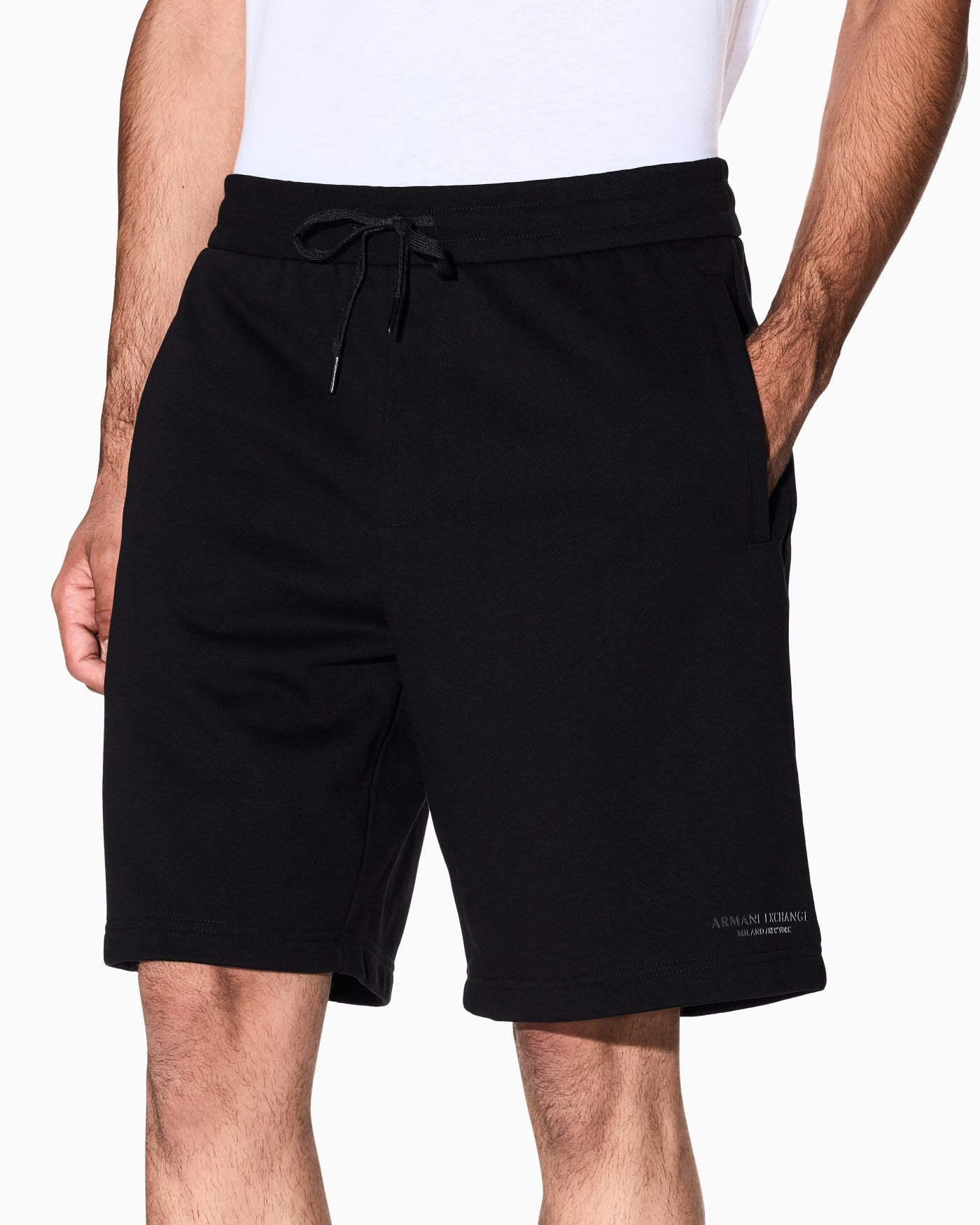 Drawstring cotton French terry shorts with logo Essential