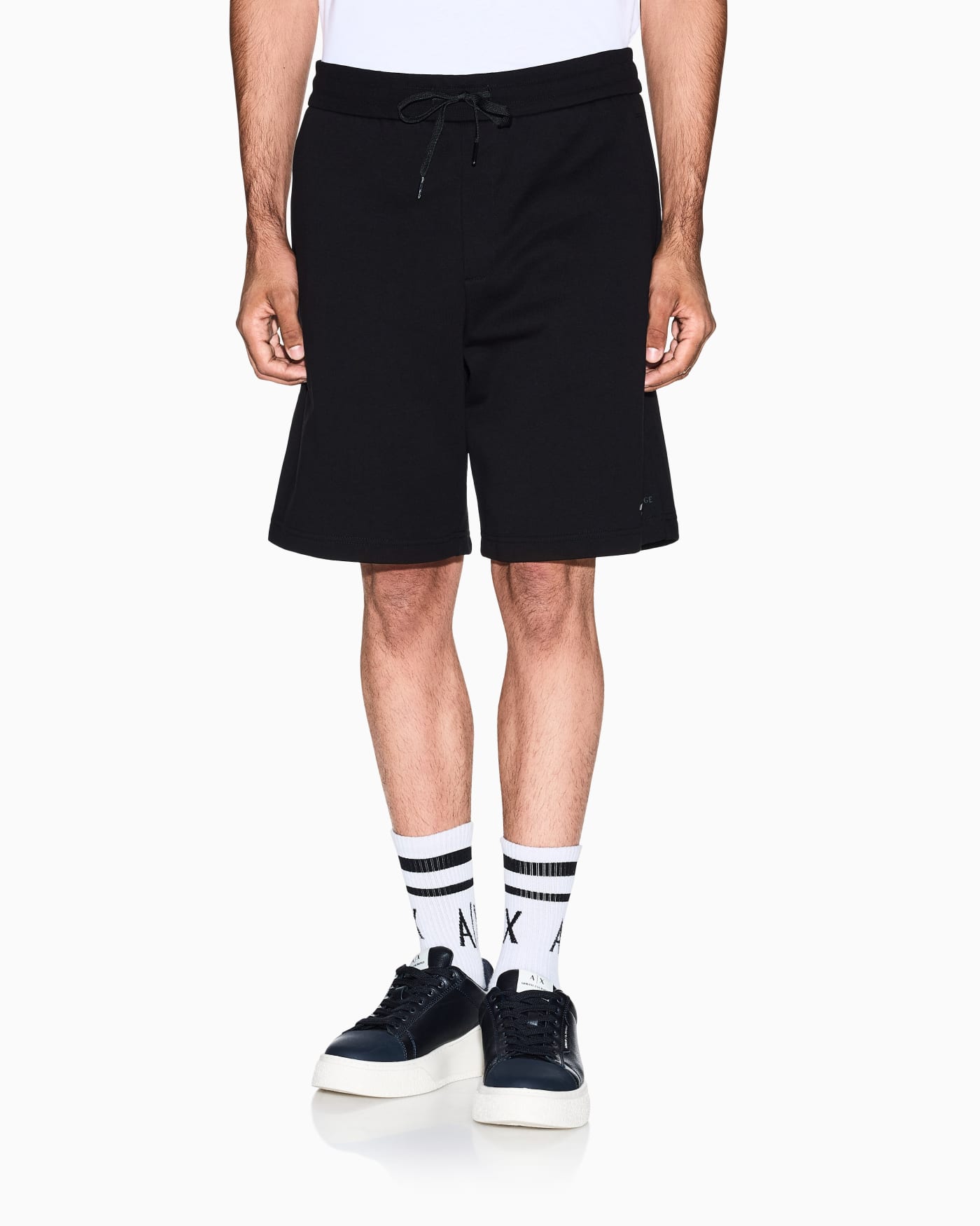 Drawstring cotton French terry shorts with logo Essential