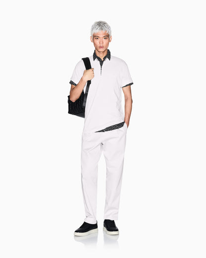 Pique polo shirt with zip