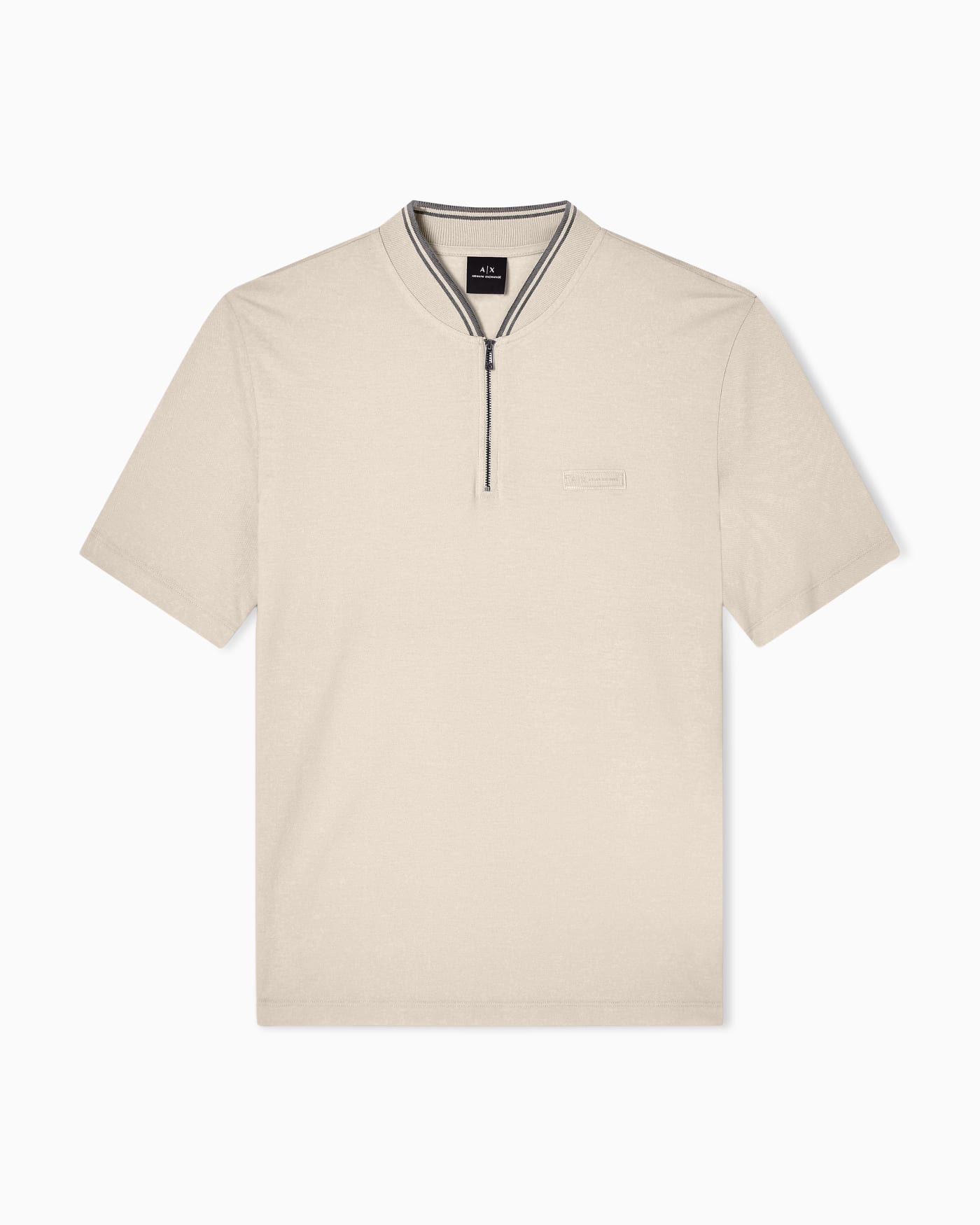 Pique polo shirt with zip
