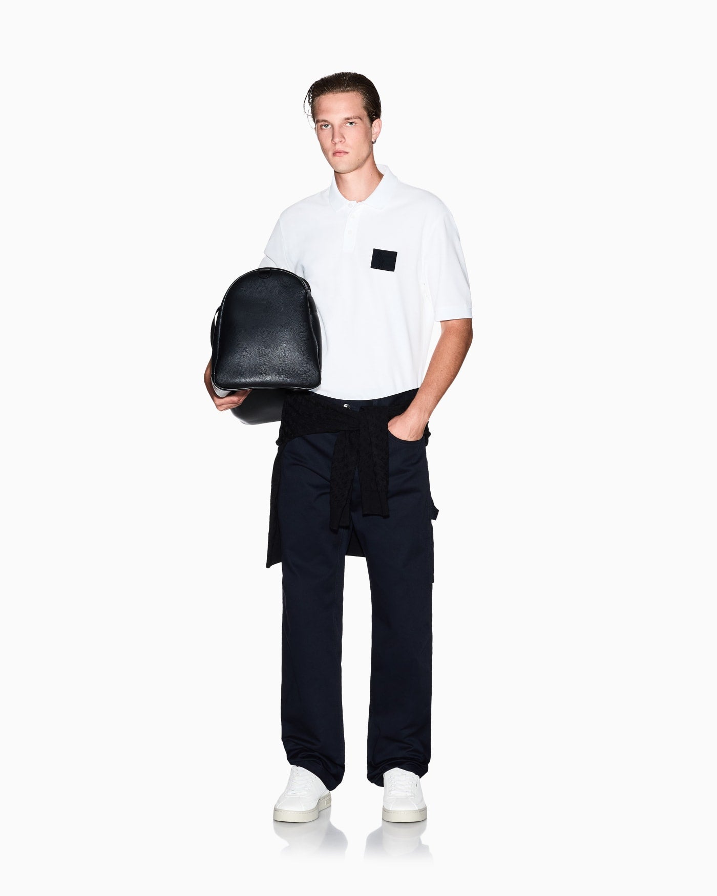 Regular fit polo shirt with patch