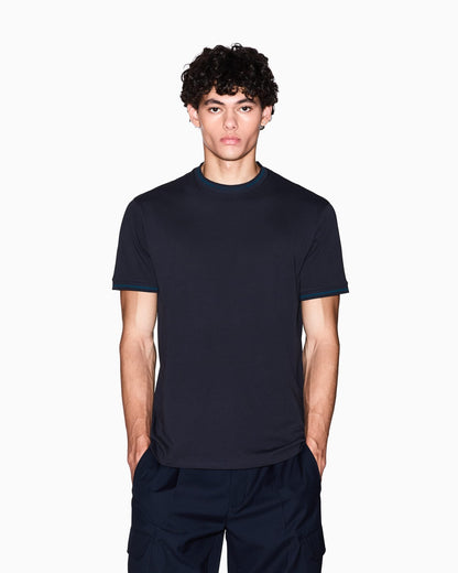 Regular fit T-shirt with contrasting piping