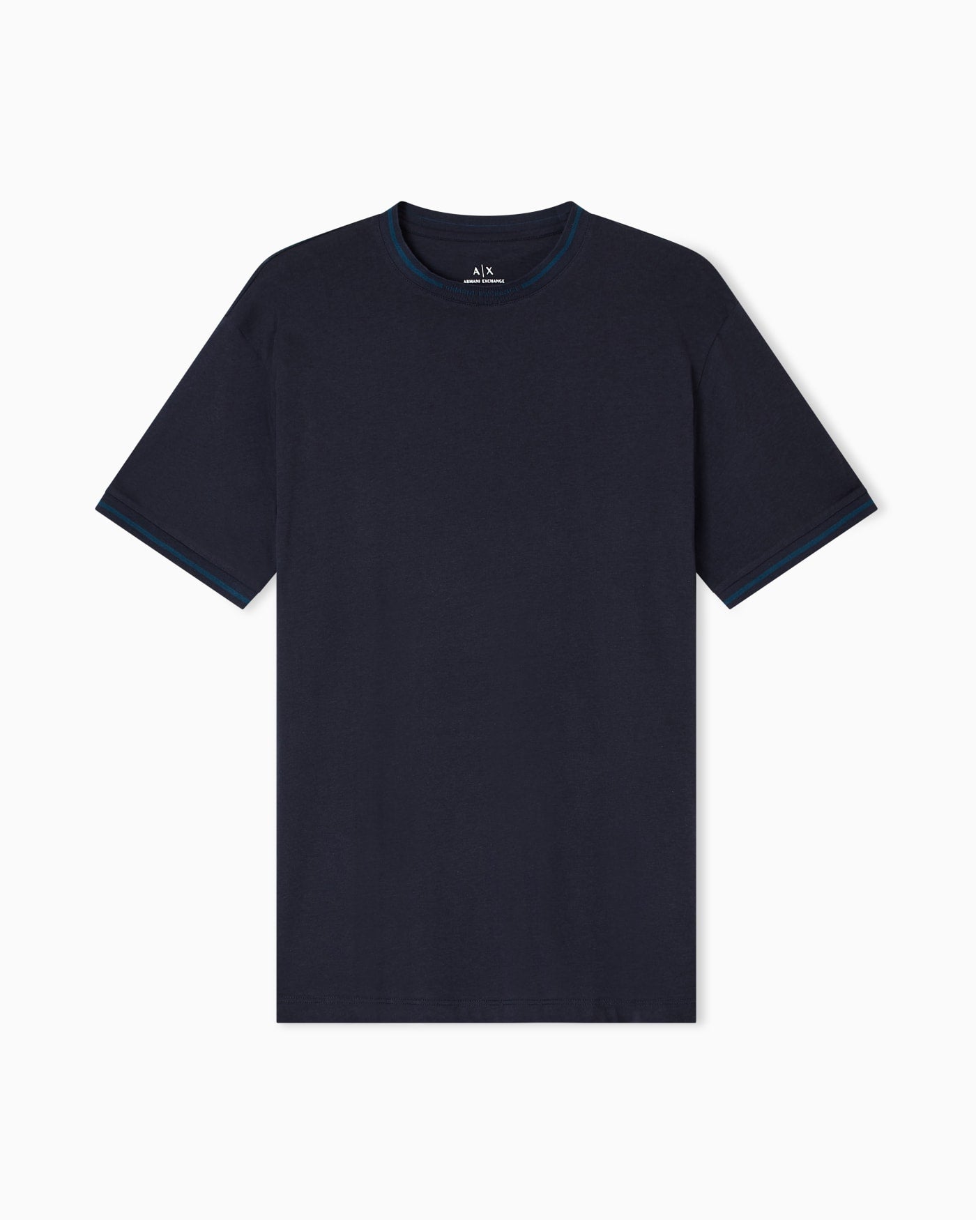 Regular fit T-shirt with contrasting piping