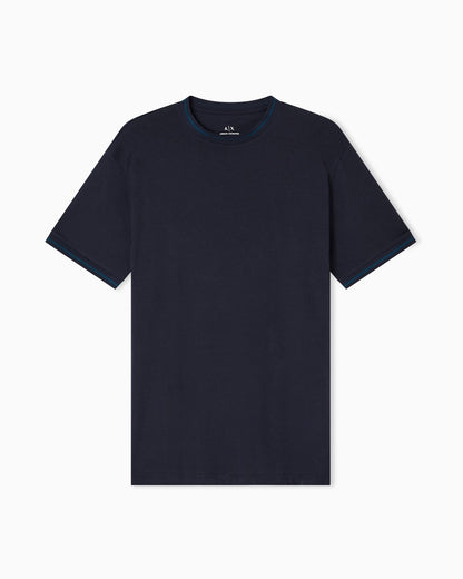 Regular fit T-shirt with contrasting piping