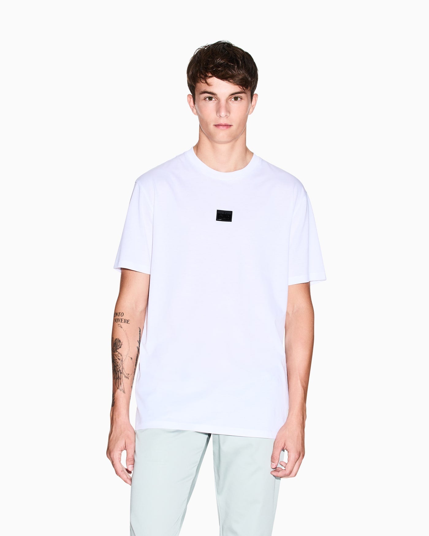 T-shirt with logo patch