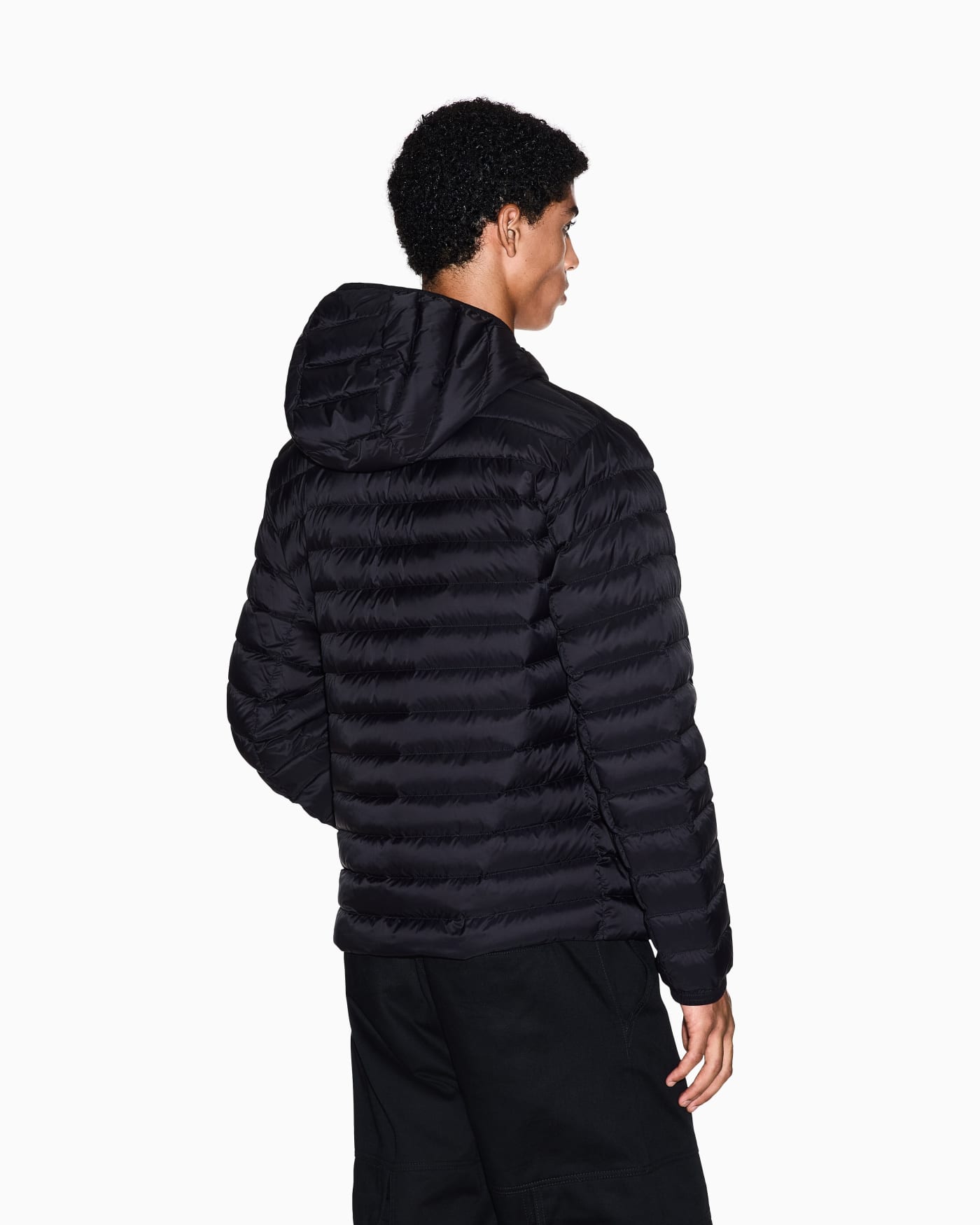 Quilted nylon down puffer jacket with hood Essential