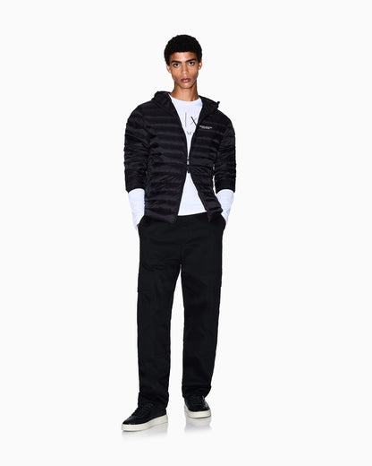 Quilted nylon down puffer jacket with hood Essential