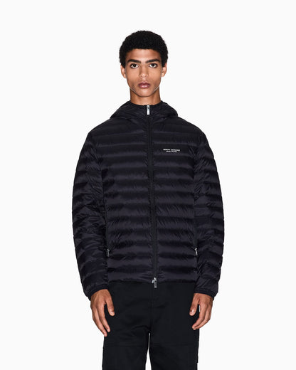 Quilted nylon down puffer jacket with hood Essential