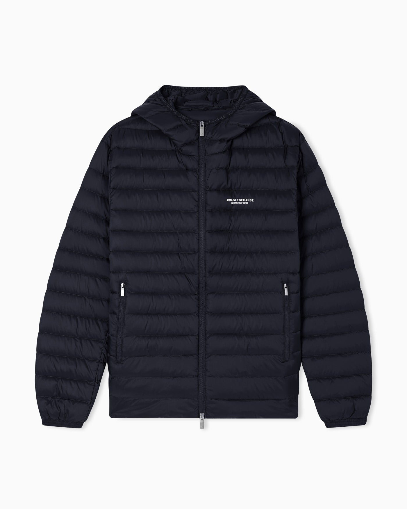Quilted nylon down puffer jacket with hood Essential