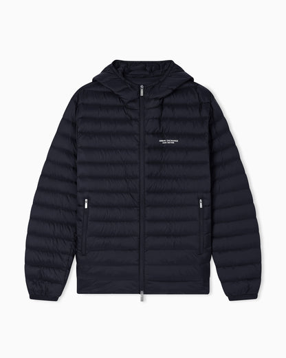 Quilted nylon down puffer jacket with hood Essential