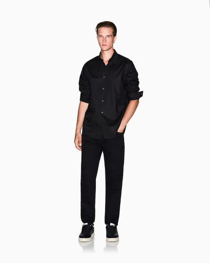 Regular fit button-up shirt in cotton jacquard Essential