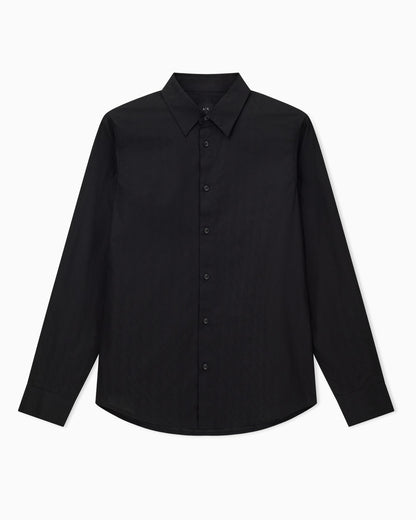 Regular fit button-up shirt in cotton jacquard Essential