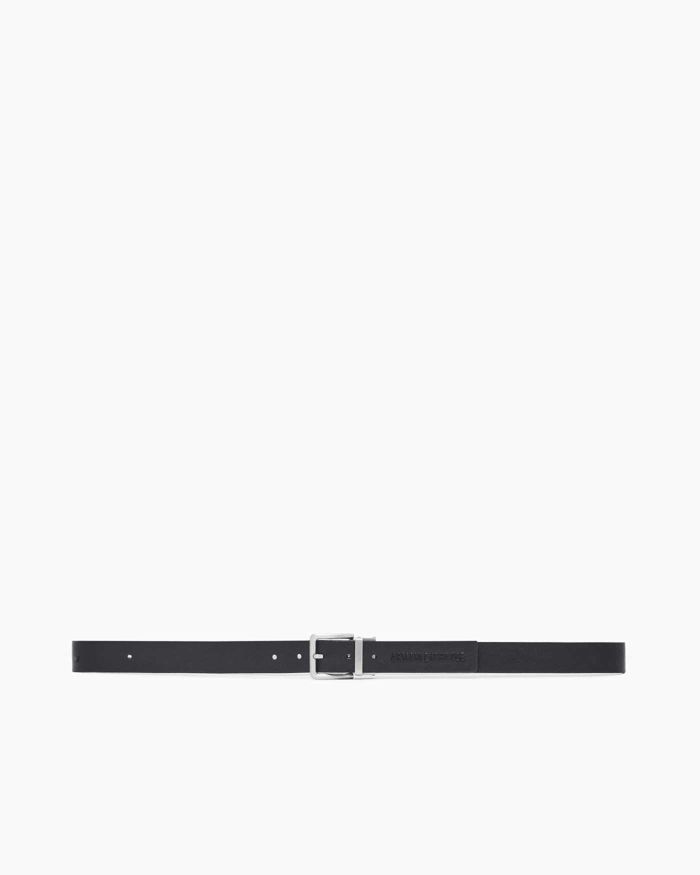 Leather belt with logo