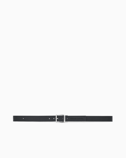Leather belt with logo