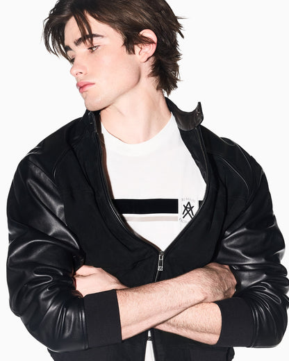 Regular fit T-shirt with contrasting band and logo