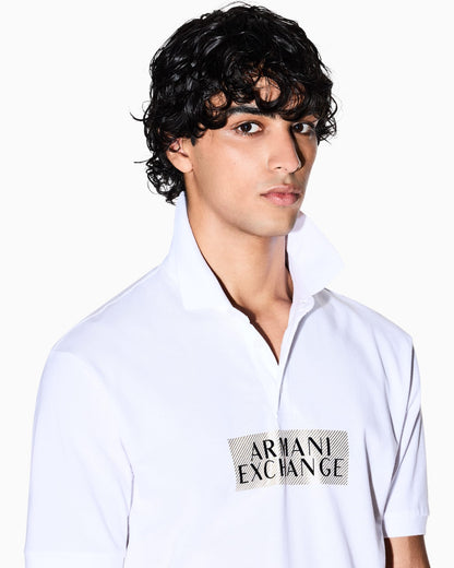Regular fit cotton polo shirt with gold details