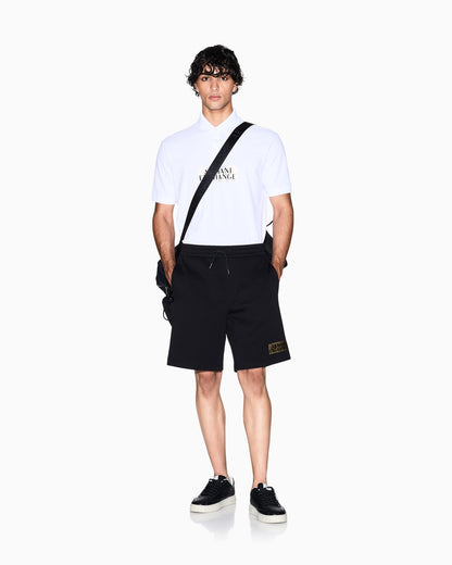 Regular fit cotton polo shirt with gold details
