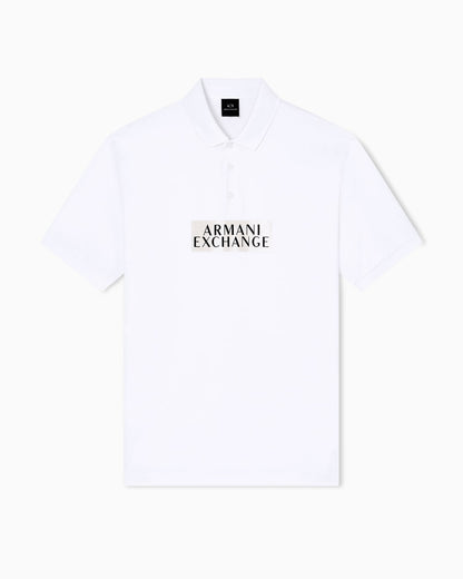 Regular fit cotton polo shirt with gold details
