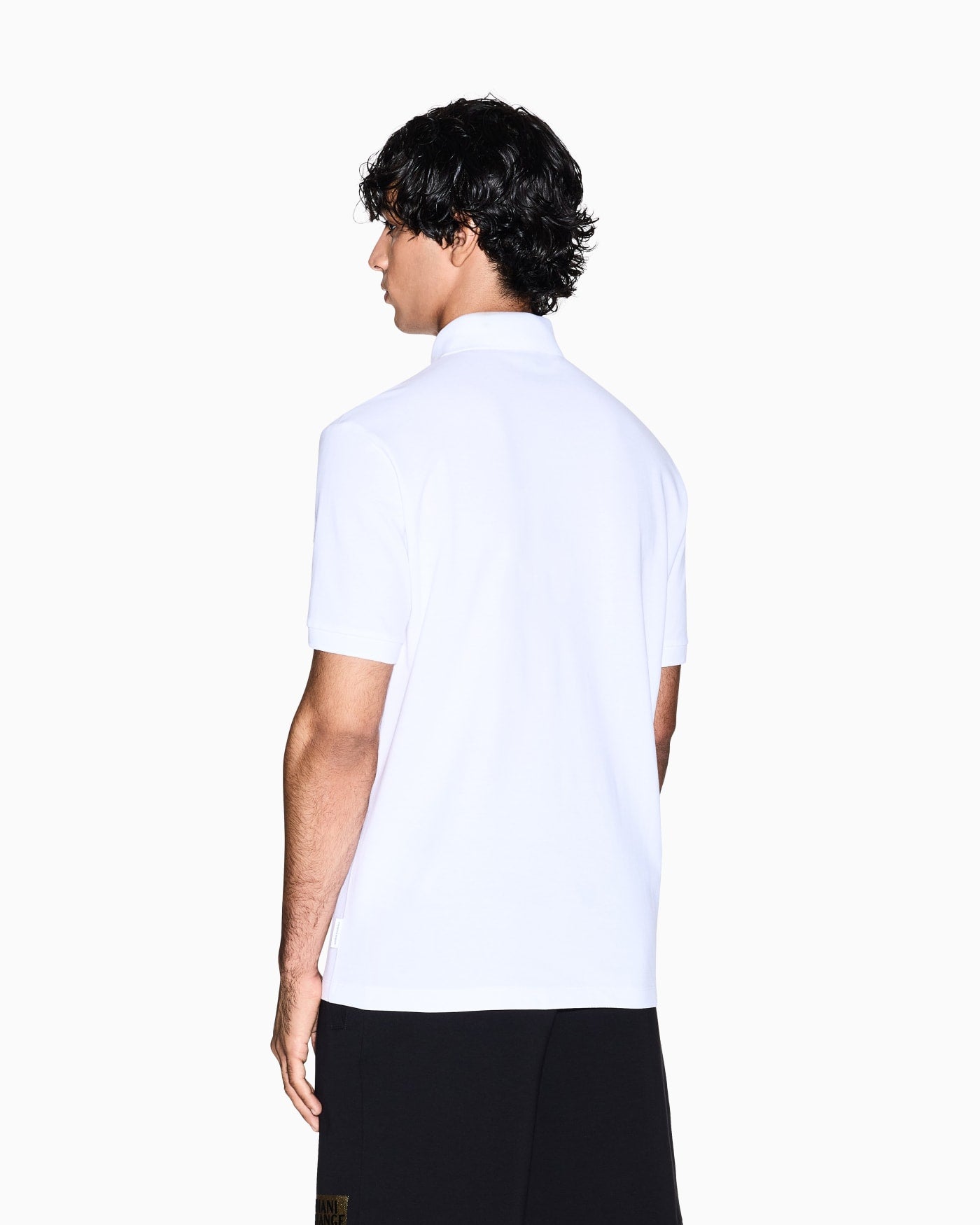 Regular fit cotton polo shirt with gold details