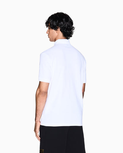 Regular fit cotton polo shirt with gold details