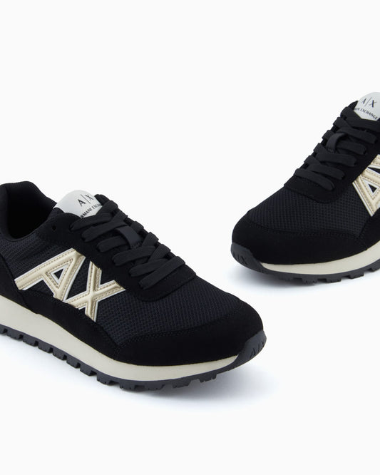 Sneakers in mesh and microsuede