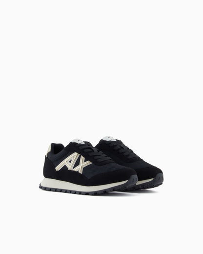 Sneakers in mesh and microsuede