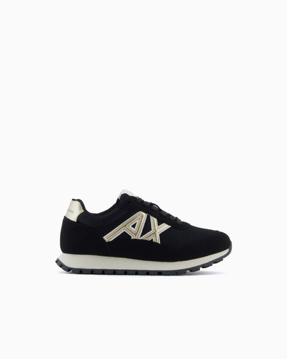 Sneakers in mesh and microsuede