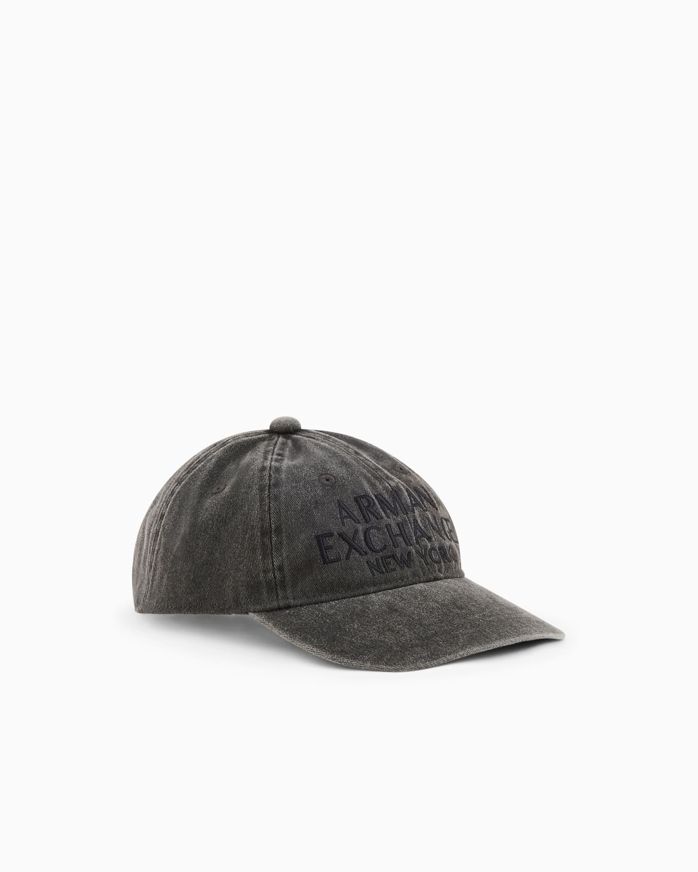 Used-effect visor hat