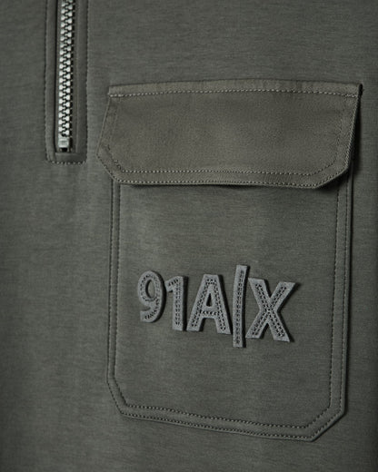 Crewneck sweatshirt in bonded stretch cotton