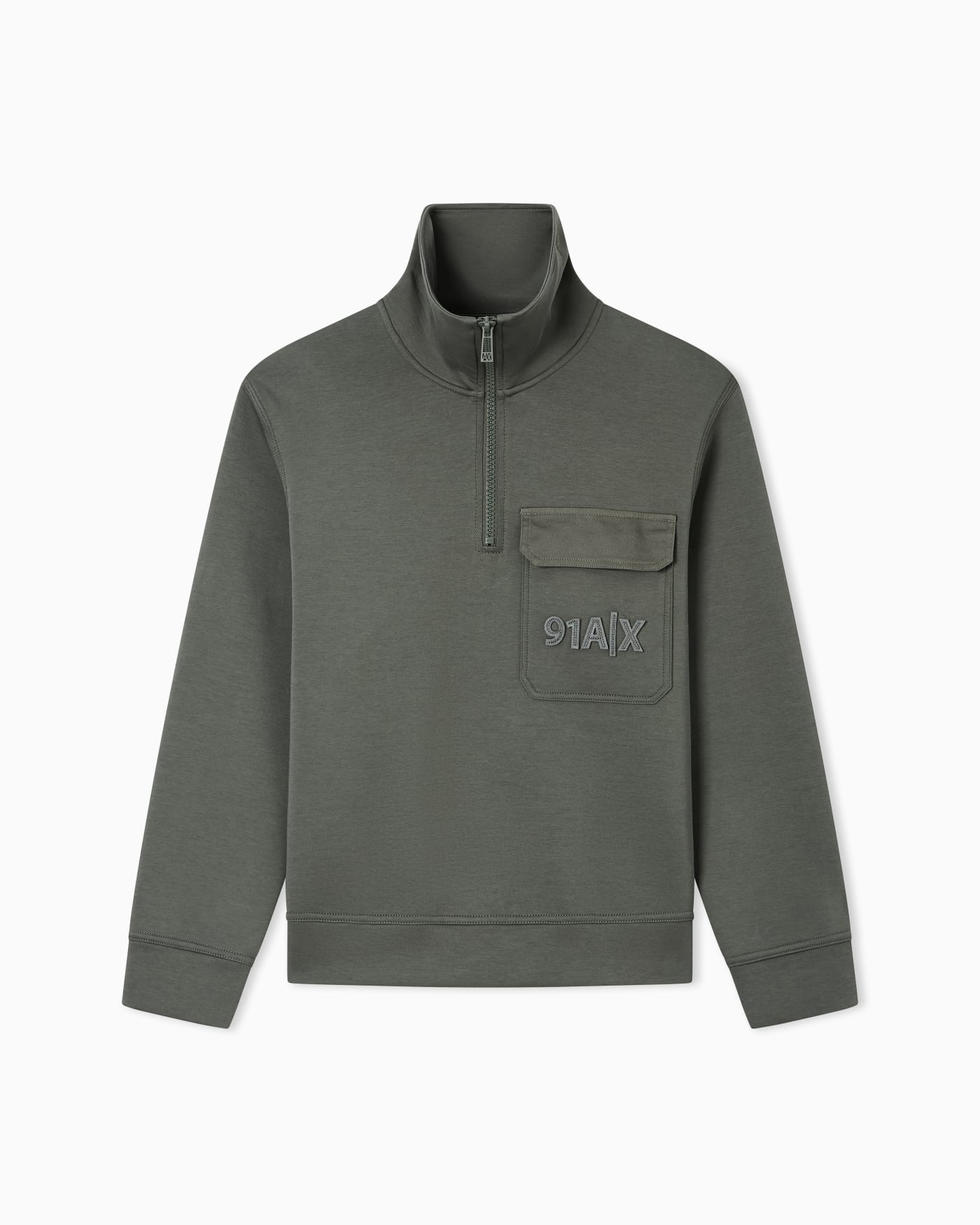 Crewneck sweatshirt in bonded stretch cotton