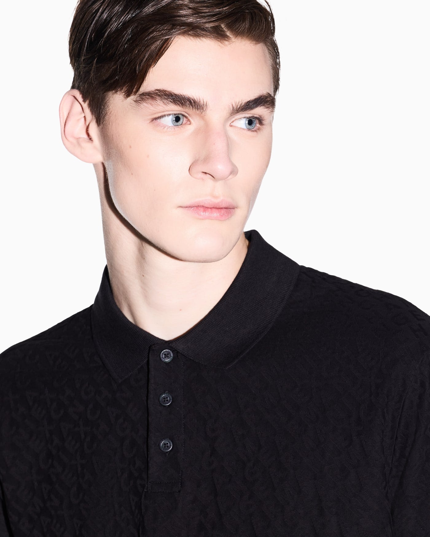 Jacquard polo shirt in mercerized cotton