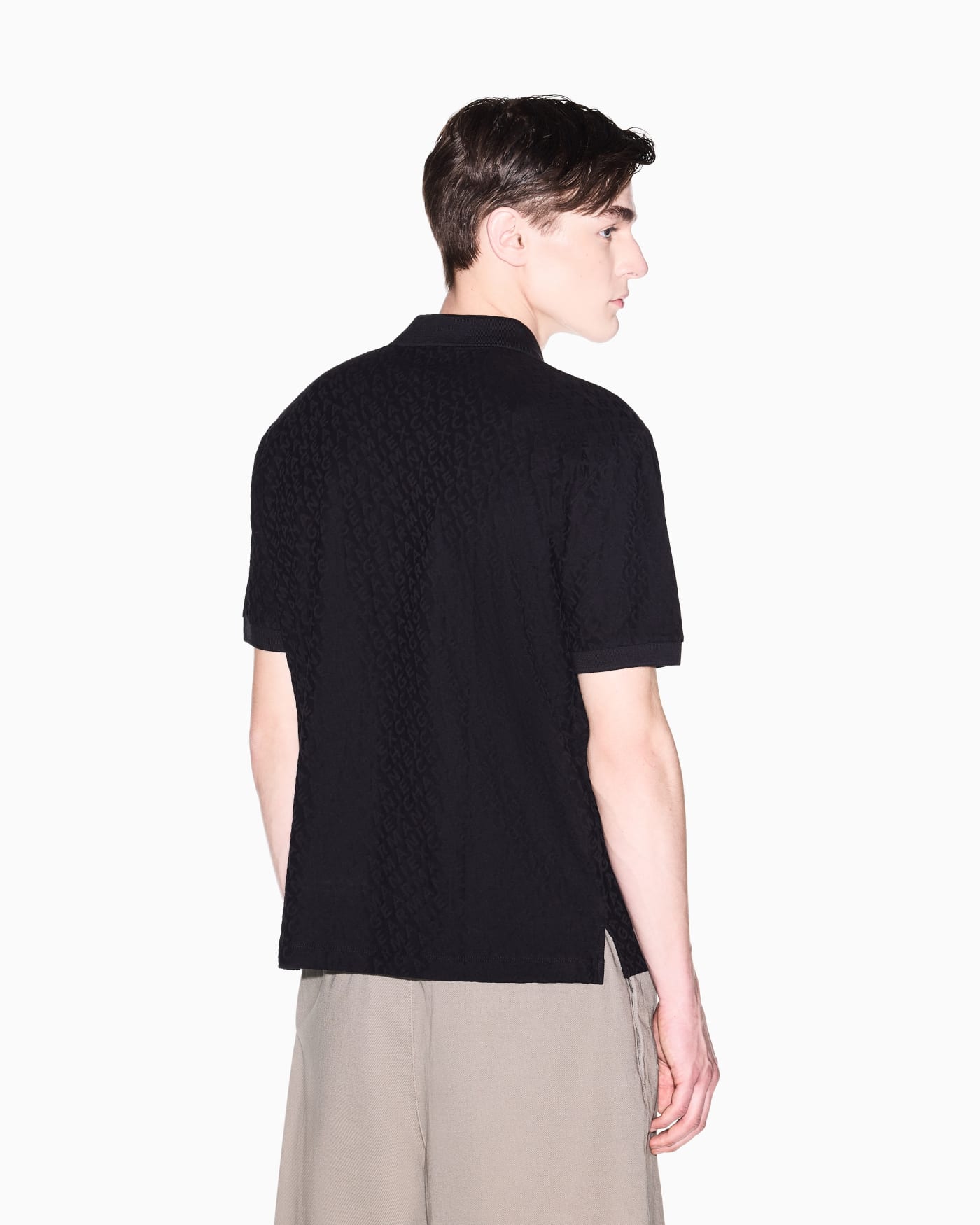 Jacquard polo shirt in mercerized cotton