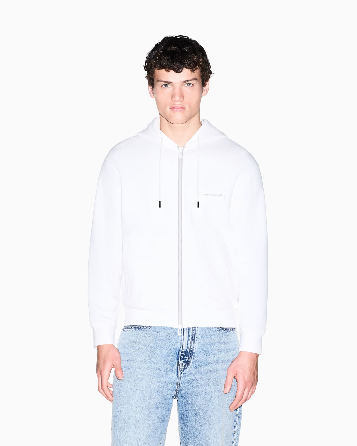 Zip-up cotton sweatshirt