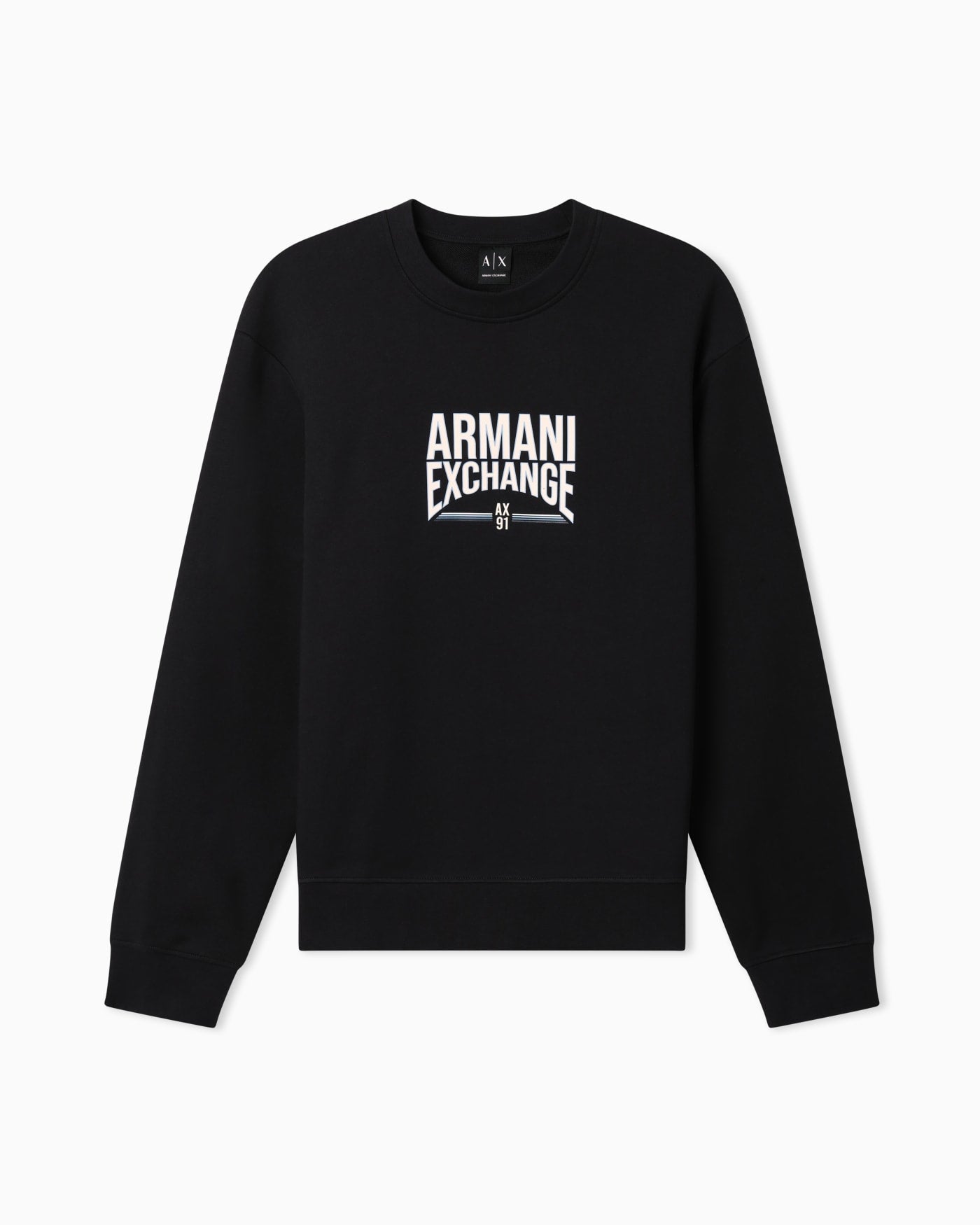 Diagonal Fleece Cotton Crewneck Sweatshirt