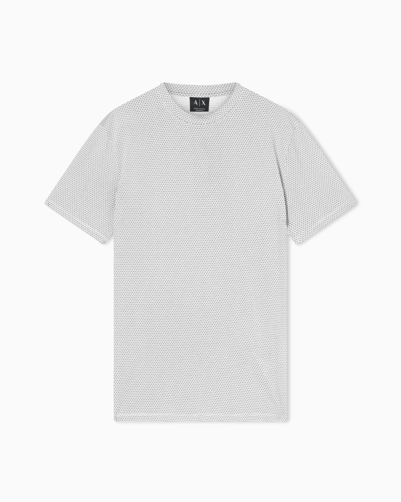 Regular fit cotton T-shirt with allover logo detail