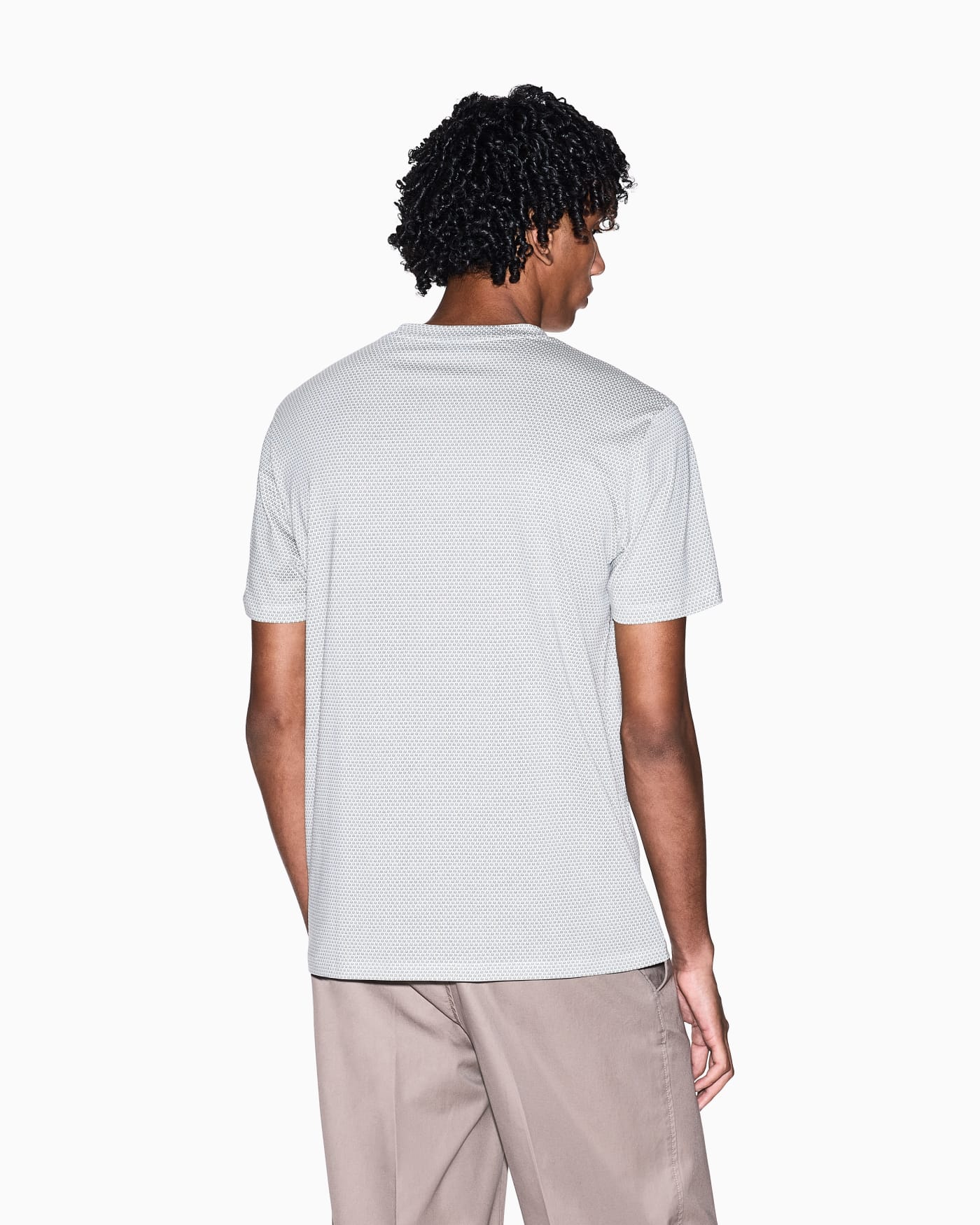 Regular fit cotton T-shirt with allover logo detail