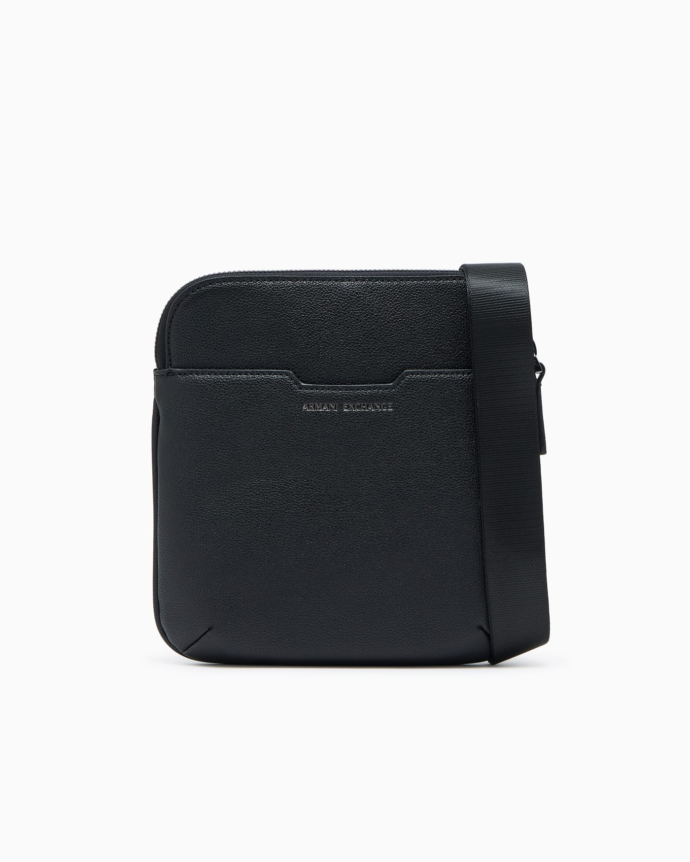 Textured crossbody bag with a zipper and adjustable strap