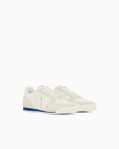 Lace-up sneakers in suede and mesh with a rubber sole