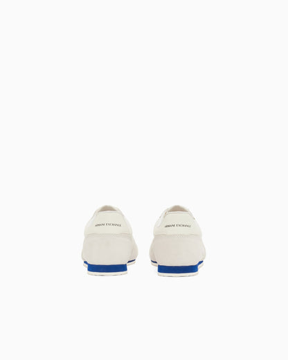 Lace-up sneakers in suede and mesh with a rubber sole