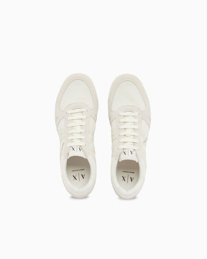 Lace-up sneakers in suede and mesh with a rubber sole