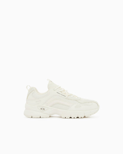Sneakers in microsuede and mesh